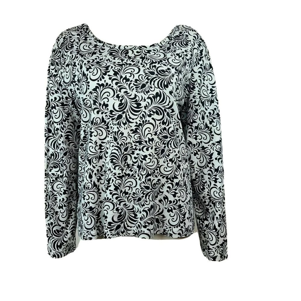 WHITE STAG Black‎ White Long Sleeve Top Size XXL